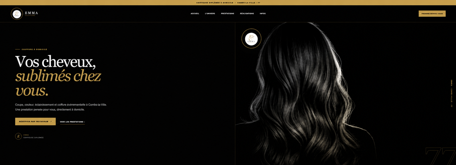 Aperçu du site Emma Coiffure